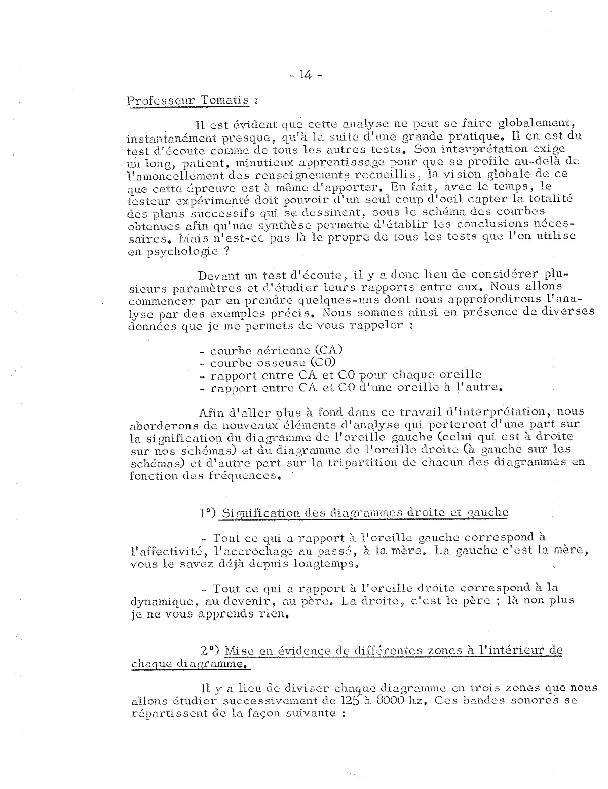 Frequential tripartition viscerality-language-spirituality